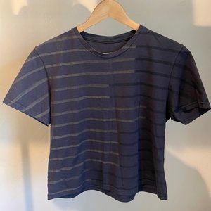 Alabama Chanin - Anni Tee Navy Stripes (M)